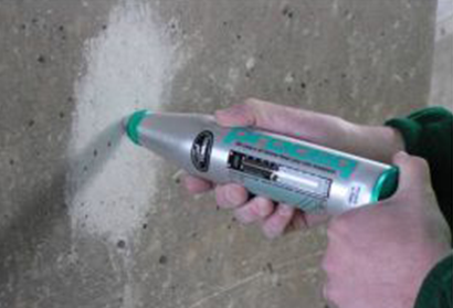 Schmidt concrete hammer NDT in use